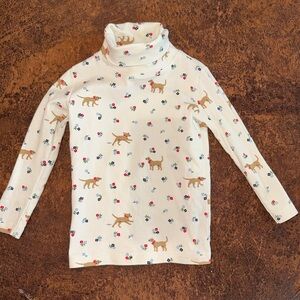 The Beaufort Bonnet Company Cream Turtleneck with Dog and Floral Print